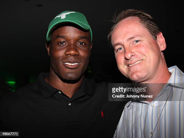 Dallas Cowboys wide receiver Roy Williams and Heineken USA executive Frank Polley attend the Heineken Red Star Soul Concert at the Ghost Bar on...