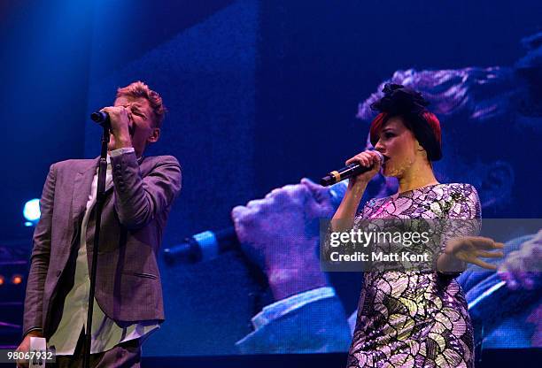 Alphabeat performs at Girlguiding UK's Big Gig at Wembley Arena on October 17, 2009 in London, England.