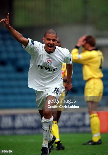 Steven Reid of Millwall celebrates after scoring during the Millwall v Rotherham United Nationwide Second Division match played at The New Den,...