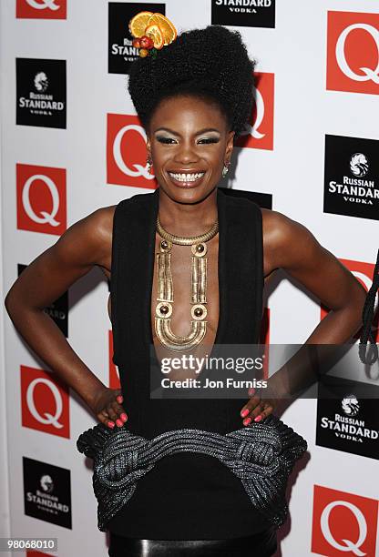 Shingai Shoniwa attends the Q Awards at The Grosvenor House Hotel on October 26, 2009 in London, England.