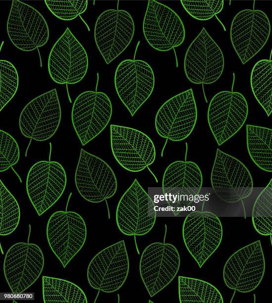 leaf seamless background - leaf pattern stock illustrations
