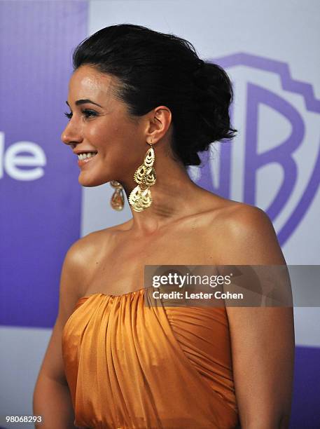 Actress Emmanuelle Chriqui attends the InStyle and Warner Bros. 67th Annual Golden Globes post party held at the Oasis Courtyard at The Beverly...