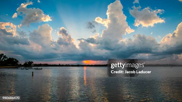sunset over lake bemidji 2 - bemidji stock pictures, royalty-free photos & images