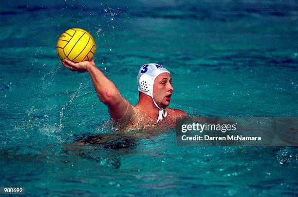 Andrei Kovalenko of Australia in action during the Men's Water Polo Preliminaries match played between Australia and Italy held at the Ryde Aquatic...