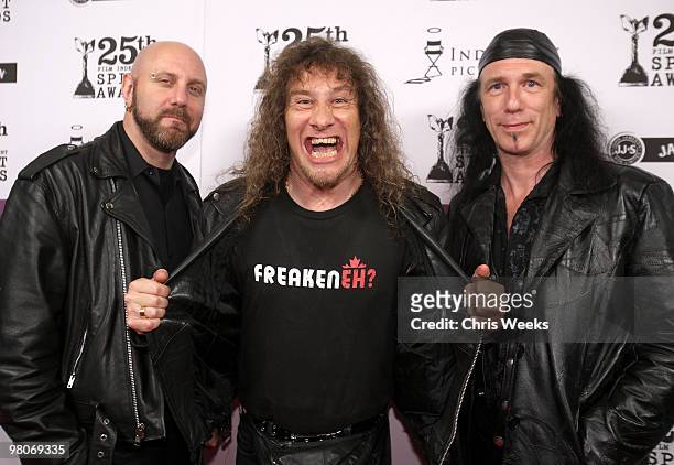 Musicians Glenn Five, Steve Kudlow, and Robb Reiner of Anvil attend the 25th Independent Spirit Awards after party Hosted By Jameson Irish Whiskey...