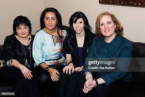 Lisa Zahn, Daniela Acuna, Christine Richie and Lorena Man attend the 52nd Annual GRAMMY Awards Telecast Viewing Party at Hard Rock Cafe - Times...