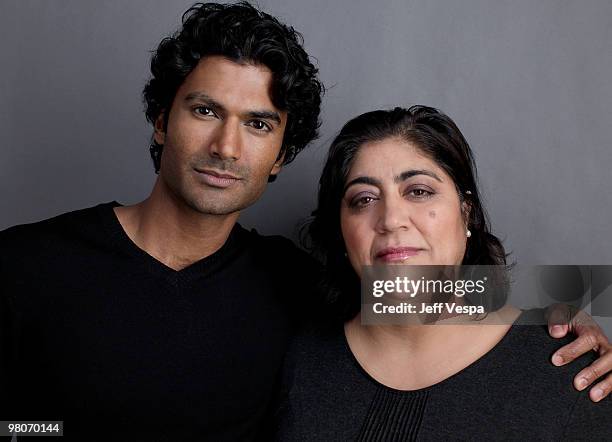 Actor Sendhil Ramamurthy and director Gurinder Chadha poses for a portrait during the 2010 Sundance Film Festival held at the WireImage Portrait...