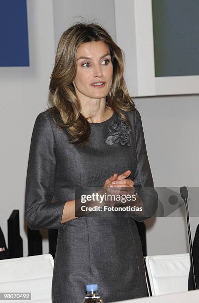 Princess Letizia of Spain attends the 'Principe Felipe a la Excelencia Empresarial' award ceremony, at the Industry Ministery buidling on February 3,...