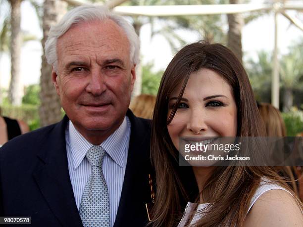 Bernard Fornas and Lebanese Singer and Unicef ambassadeur Nancy Ajram attends the Cartier International Dubai Polo Challenge at the Palm Desert...