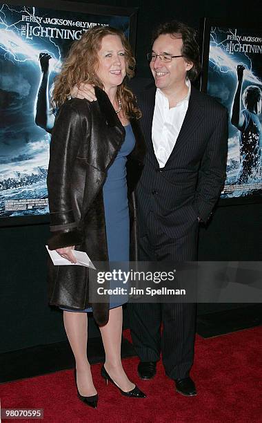 Director Chris Columbus and wife attend the premiere of "Percy Jackson & The Olympians: The Lightning Thief" at AMC Lincoln Square on February 4,...