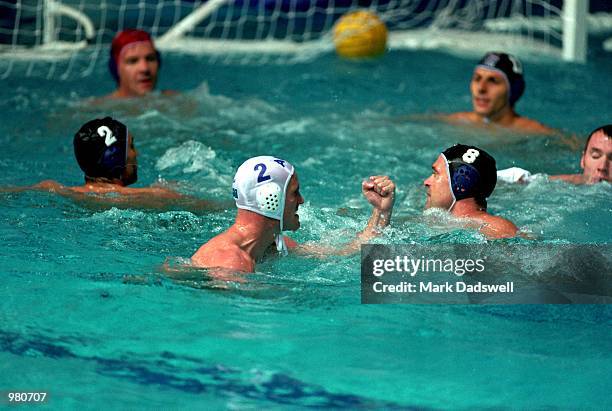 Daniel Marsden of Australia in action during the Men's Water Polo Quarter Final match played between Australia and Yugoslavia held at the Ryde...