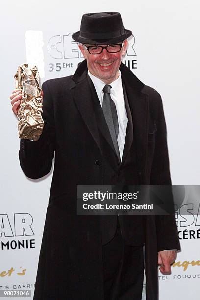 Jacques Audiard arrives at the 35th Cesar Film Awards Dinner at Restaurant Fouquet's on February 27, 2010 in Paris, France.