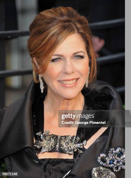 Actress Rita Wilson arrives at the 2010 Vanity Fair Oscar Party hosted by Graydon Carter held at Sunset Tower on March 7, 2010 in West Hollywood,...