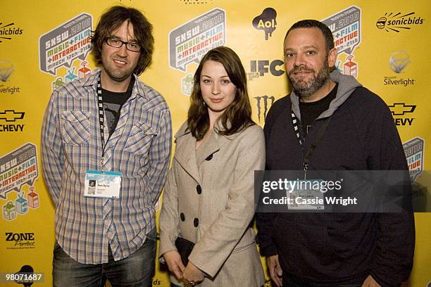 Director Sean Byrne, actress Robin McLeavy and producer Mark Lazarus attend "The Loved Ones" Filmmaker Photo Op at 2010 SXSW Festival on March 14,...