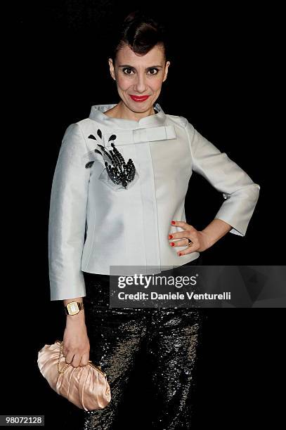 Paola Maugeri attends Just Cavalli Milan Fashion Week Womenswear A/W 2010 show on January 18, 2010 in Milan, Italy.