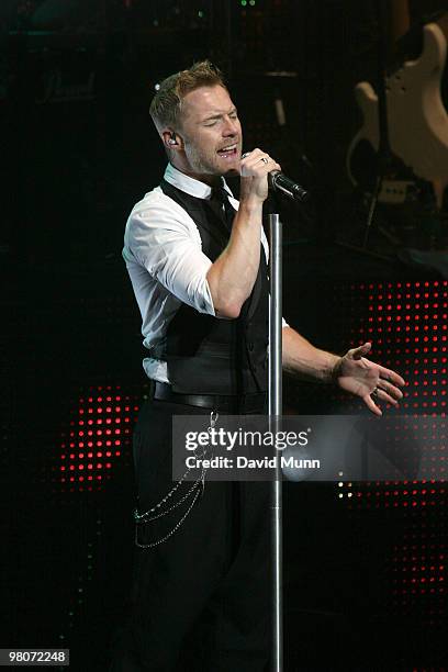 Ronan Keating performs at The Liverpool Empire on February 28, 2010 in Liverpool, England.