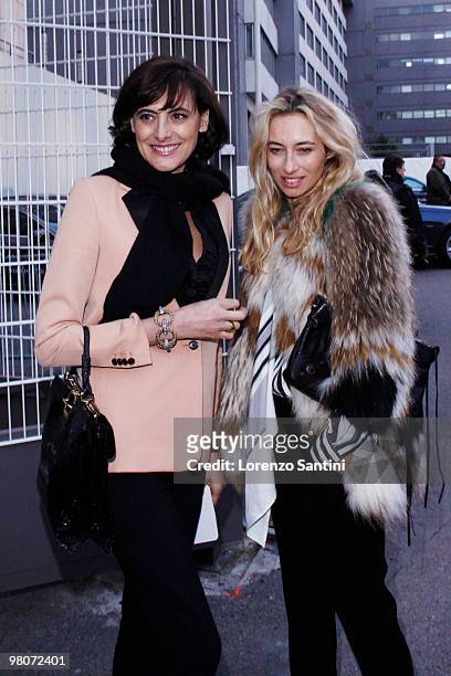 Ines de la Fressange and Alexandra Golovanoff arrive at the Lanvin Ready to Wear show as part of the Paris Womenswear Fashion Week Fall/Winter 2011...
