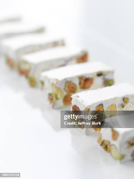 close up of pistachio nougats, italy - nougat fotografías e imágenes de stock