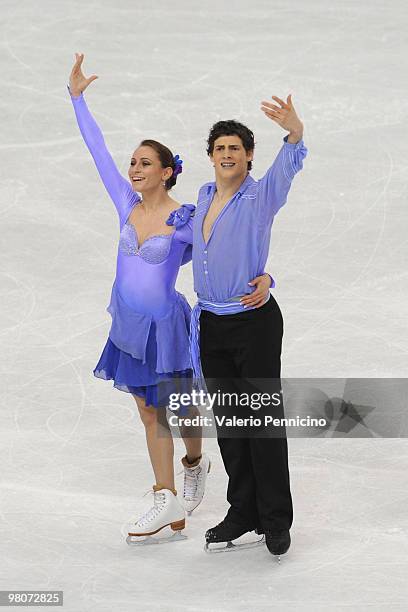 Vanessa Crone and Paul Poirier of Canada competes during the Ice Dance Free Dance at the 2010 ISU World Figure Skating Championshipson March 26, 2010...