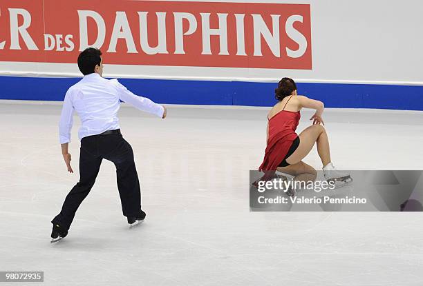 Anna Cappellini and Luca Lanotte of Italy compete during the Ice Dance Free Dance at the 2010 ISU World Figure Skating Championshipson March 26, 2010...