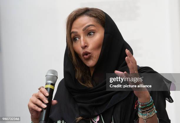 Prinzessin Lamia Bint Majed Saud AlSaud von Saudi Arabien, Direktorin der Stiftung Alwaleed Philanthropies, spricht bei einem Pressegespräch im...