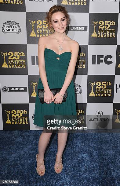 Actress Deborah Francois arrives at the 25th Film Independent Spirit Awards held at Nokia Theatre L.A. Live on March 5, 2010 in Los Angeles,...