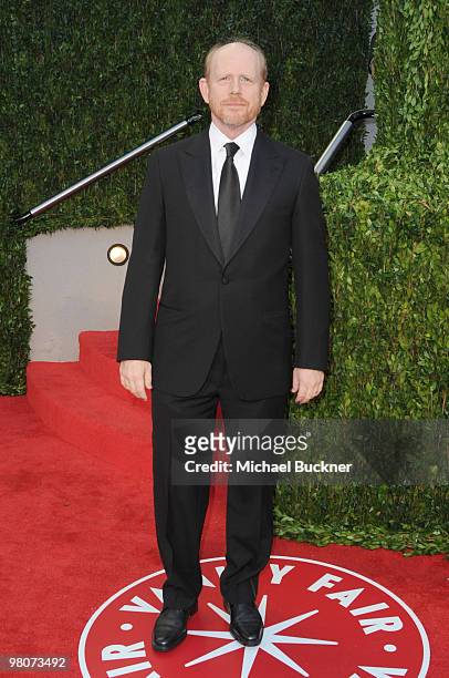 Director Ron Howard arrives at the 2010 Vanity Fair Oscar Party hosted by Graydon Carter held at Sunset Tower on March 7, 2010 in West Hollywood,...