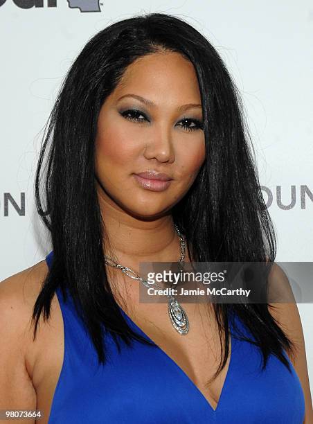 Model Kimora Lee Simmons arrives at the 18th Annual Elton John AIDS Foundation Oscar party held at Pacific Design Center on March 7, 2010 in West...