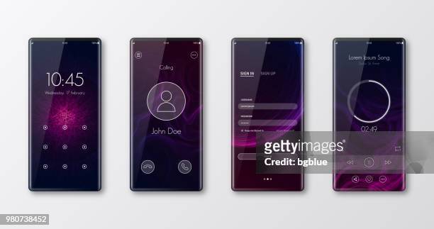 modern smartphone templates isolated on white - ui and trendy backgrounds - graphical user interface stock illustrations