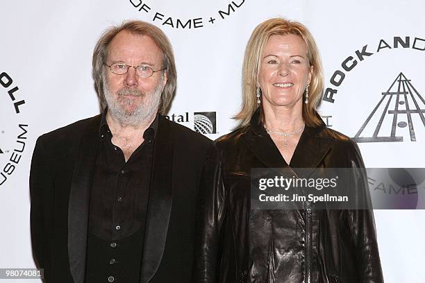 Benny Andersson and Anni-Frid Prinsessan Reuss of ABBA attend the 25th Annual Rock and Roll Hall of Fame Induction Ceremony at Waldorf=Astoria on...