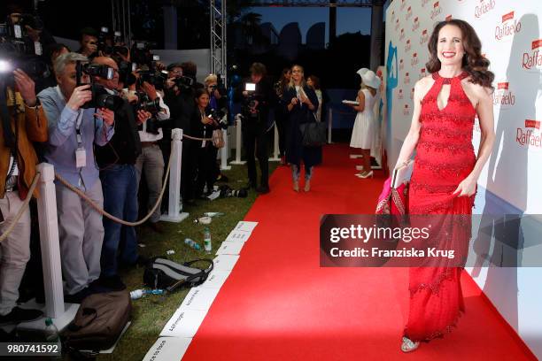 Andie MacDowell during the Raffaello Summer Day 2018 to celebrate the 28th anniversary of Raffaello at Villa von der Heydt on June 21, 2018 in...