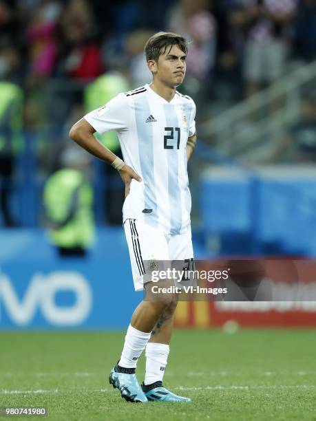 Paulo Dybala of Argentina during the 2018 FIFA World Cup Russia group D match between Argentina and Croatia at the Novgorod stadium on June 21, 2018...