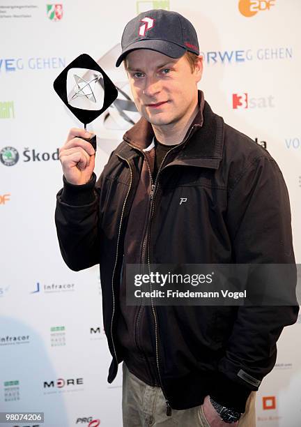 Hinnerk Schoenemann poses at the Adolf Grimme Awards on March 26, 2010 in Marl, Germany. Hinnerk Schoenemann received the award for the film 'Moerder...
