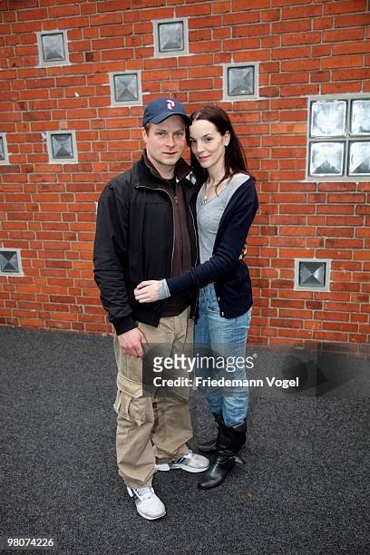 Hinnerk Schoenemann and his wife Anna Sarah Hartung poses at the Adolf Grimme Awards on March 26, 2010 in Marl, Germany. Hinnerk Schoenemann received...
