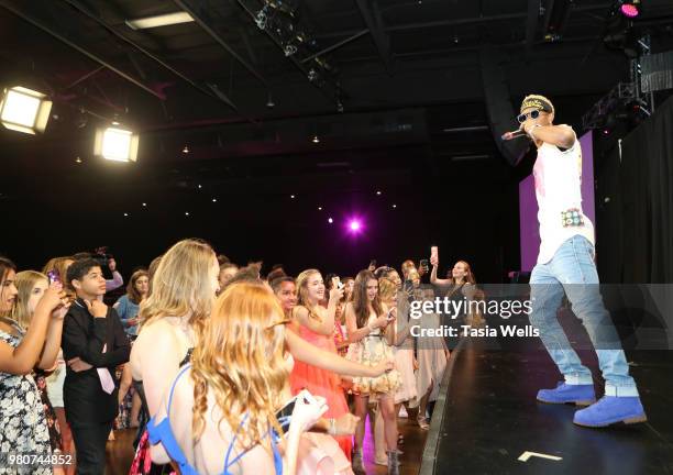 Rapper Silento performs onstage at Jillian Estell's red carpet birthday party with a purpose benefitting The Celiac Disease Foundation on June 15,...