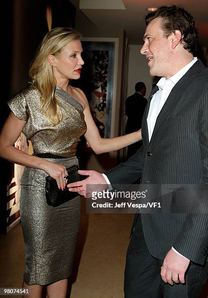 Actors Cameron Diaz and Jason Segel attends the 2010 Vanity Fair Oscar Party hosted by Graydon Carter at the Sunset Tower Hotel on March 7, 2010 in...