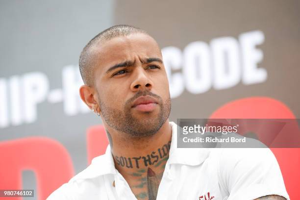 Vic Mensa speaks during 'What Brand Can Learn from Hip Hop' session during the Cannes Lions Festival 2018 on June 21, 2018 in Cannes, France.