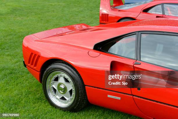 ferrari 288 gto 1980s supercar in ferrari red - "sjoerd van der wal" or "sjo" stock pictures, royalty-free photos & images