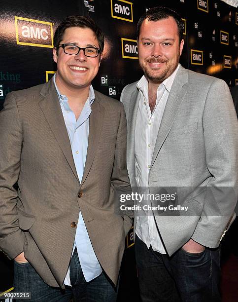 Actors Rich Sommer and Michael Gladis attend the Season Three premiere of AMC and Sony Pictures Television's 'Breaking Bad' at the ArcLight Hollywood...