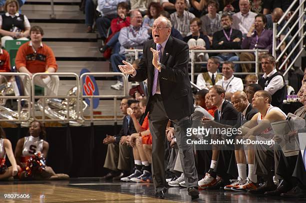 Playoffs: Syracuse head coach Jim Boeheim during game vs Butler. Salt Lake City, UT 3/26/2010 CREDIT: John W. McDonough
