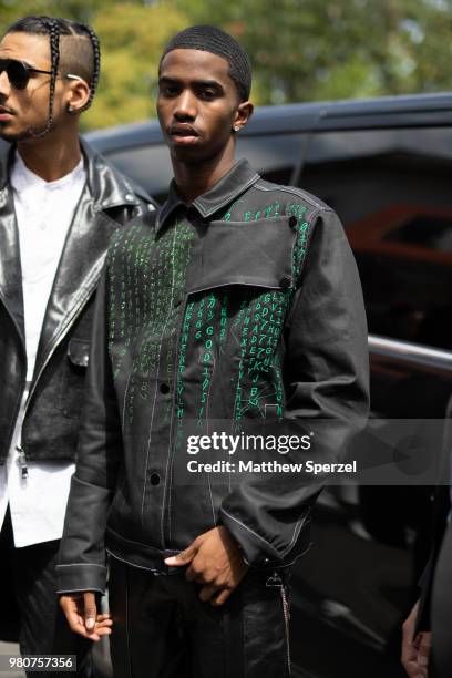 Christian Combs is seen on the street during Paris Men's Fashion Week S/S 2019 wearing Rick Owens on June 21, 2018 in Paris, France.