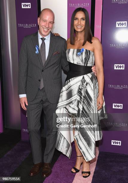 Honoree Anthony Romero and Padma Lakshmi attend the 2018 VH 1 Trailblazer Honors at Cathedral of St. John the Divine on June 21, 2018 in New York...