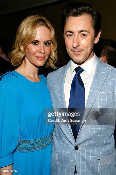 Actors Sarah Paulson and Alan Cumming attend the 21st Annual GLAAD Media Awards at The New York Marriott Marquis on March 13, 2010 in New York, New...