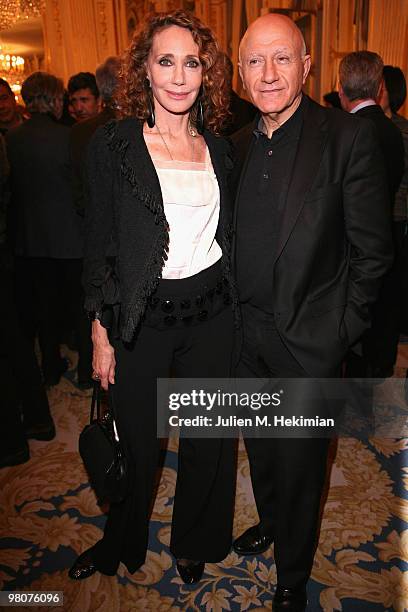 Marisa Berenson and guest attend the 30th Salon du Livre cocktail party at Ministere de la Culture on March 26, 2010 in Paris, France.