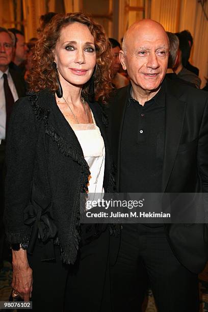 Marisa Berenson and guest attend the 30th Salon du Livre cocktail party at Ministere de la Culture on March 26, 2010 in Paris, France.