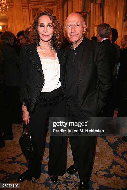 Marisa Berenson and guest attend the 30th Salon du Livre cocktail party at Ministere de la Culture on March 26, 2010 in Paris, France.