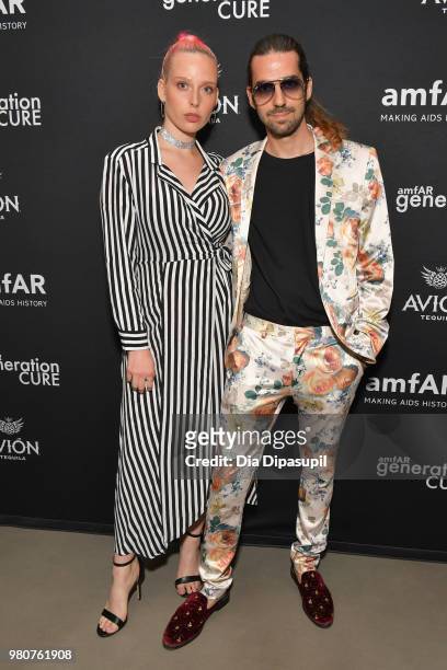 Mery Racauchi and Jazmin Grace attends the amfAR GenCure Solstice 2018 on June 21, 2018 in New York City.
