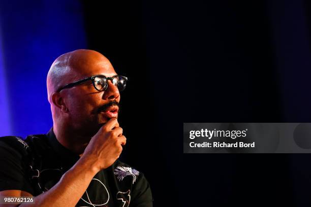 Common speaks during the 'Hollywood Meets Madison Ave' Blk-Ops session during the Cannes Lions Festival 2018 on June 21, 2018 in Cannes, France.