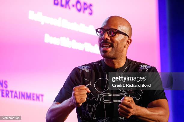 Common speaks during the 'Hollywood Meets Madison Ave' Blk-Ops session during the Cannes Lions Festival 2018 on June 21, 2018 in Cannes, France.