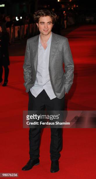 Robert Pattinson attends the UK Premiere of Remember Me at Odeon Leicester Square on March 17, 2010 in London, England.